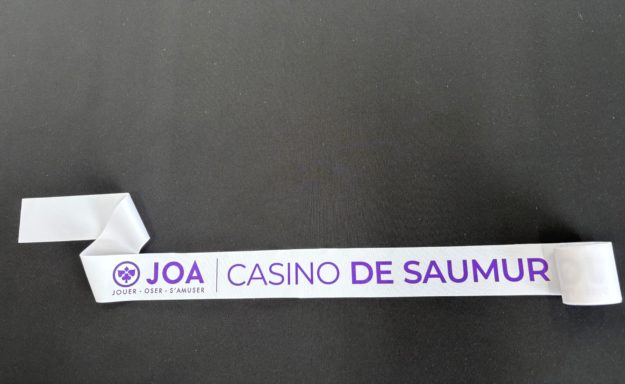Ruban personnalisé Casino JOA de Saumur réalisé par AVS Communication