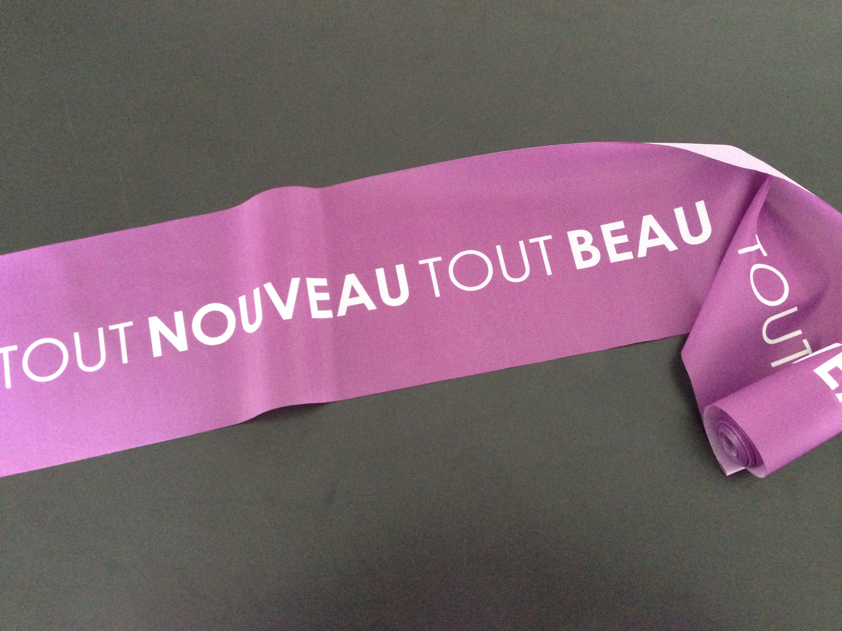 Ruban inauguration en textile imprimé - Ruban-Inauguration.com