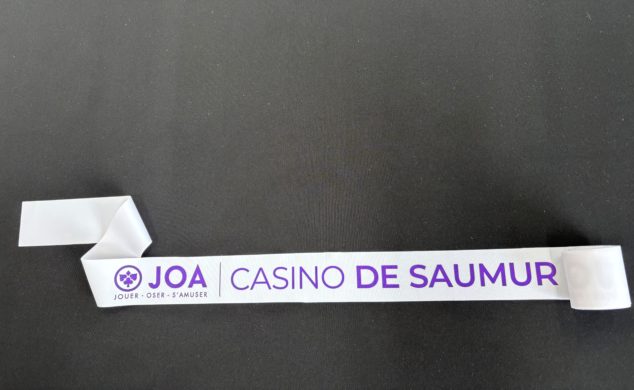 Ruban personnalisé Casino JOA de Saumur réalisé par AVS Communication