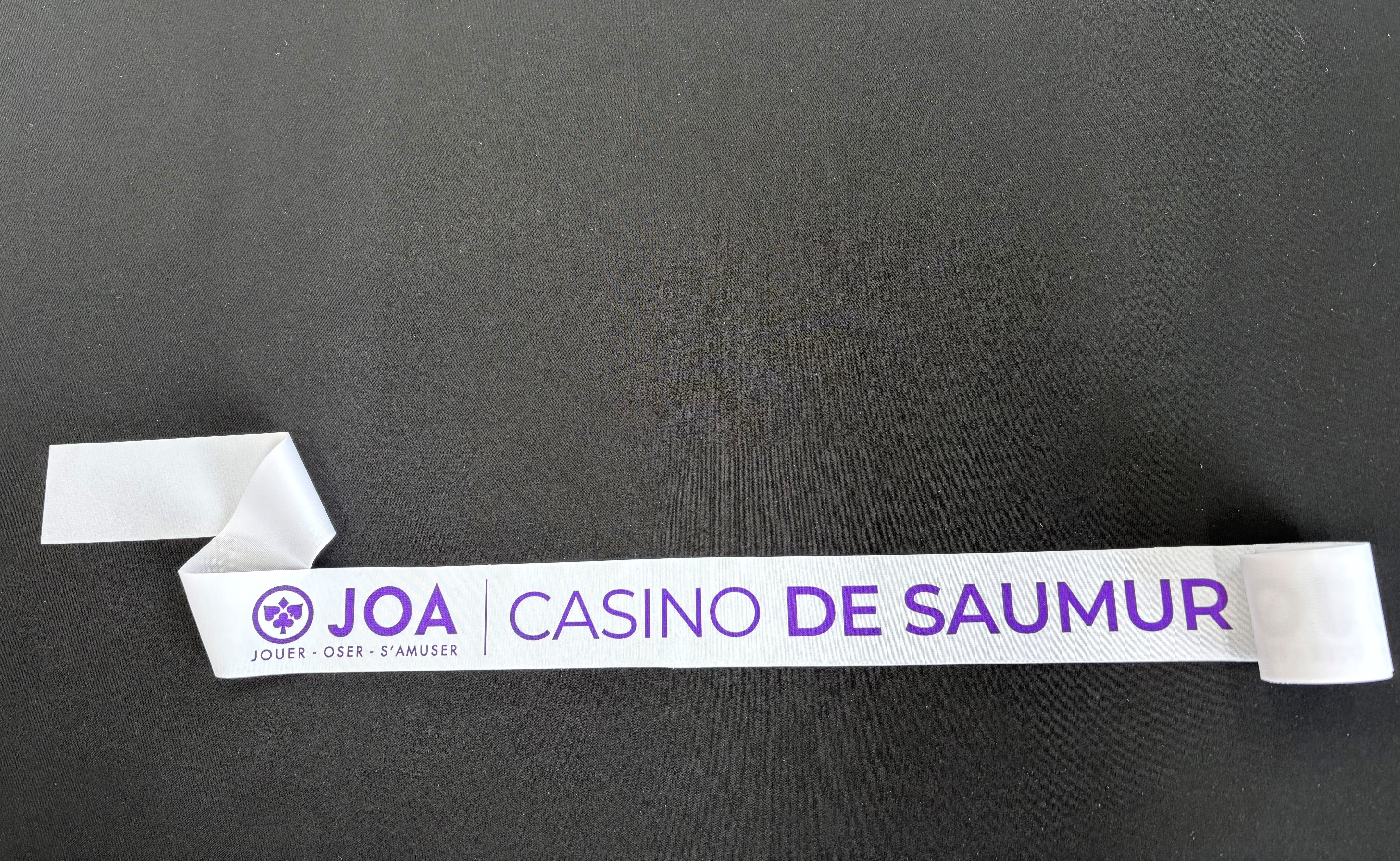 Ruban personnalisé Casino JOA de Saumur réalisé par AVS Communication